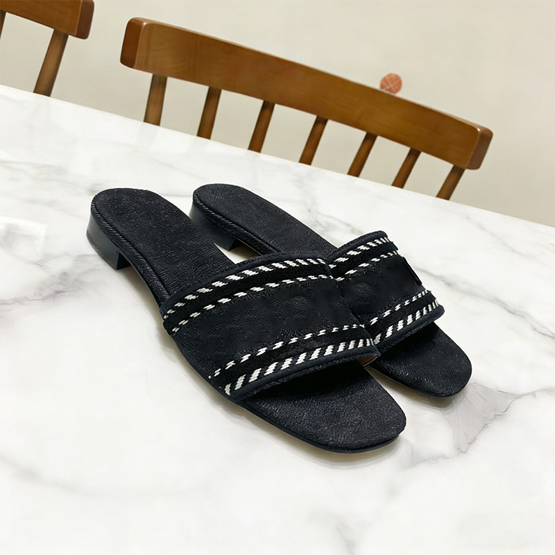 Designer Summer Women Slide Sandals Luxury Double G Brand Outdoor Beach Leather Scuffs Flat Casual Sandal Fashion Slide Slipper SIZE 35-42 Scuffs Classics Novelty