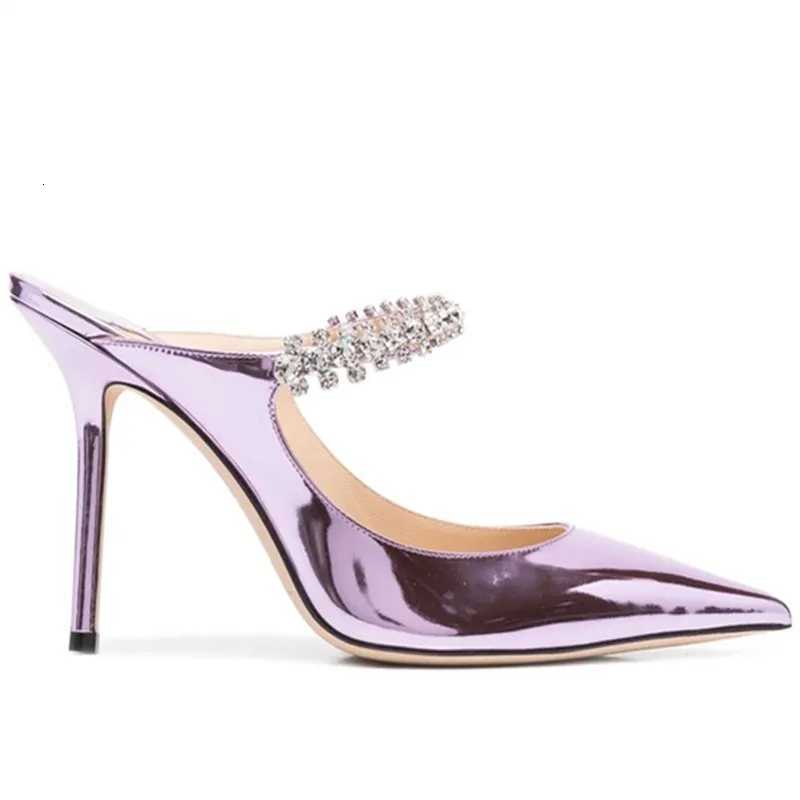2026 new womens high heels pointed rhinestone chain patent leather fashion shoes C260321