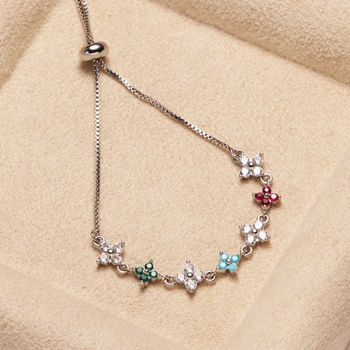 Colorful Flower Cubic Zirconia for Women Girls Luxury 18K Gold Plated Elegance Jewelry Gifts H260321 - view 4