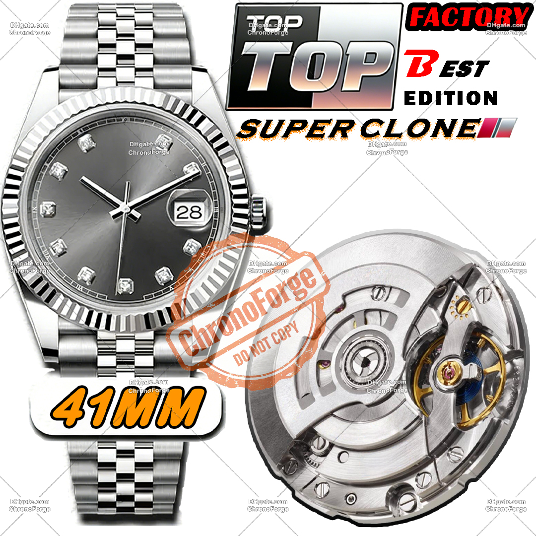 Super Clone Watches Men Luxury Designer Watches Mirror Quality 41MM Automatic Movement Full 904L Stainless Steel Sapphire Luminous Waterproof 72H Power Reserve