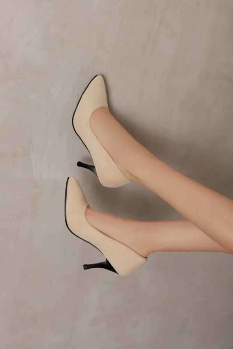 Ladies Pointed Toe Singles Shoes 2025 Plus Size Spring Sexy Leopard Womens High Heels 8CM Elegant Office Pumps Shoes C260321