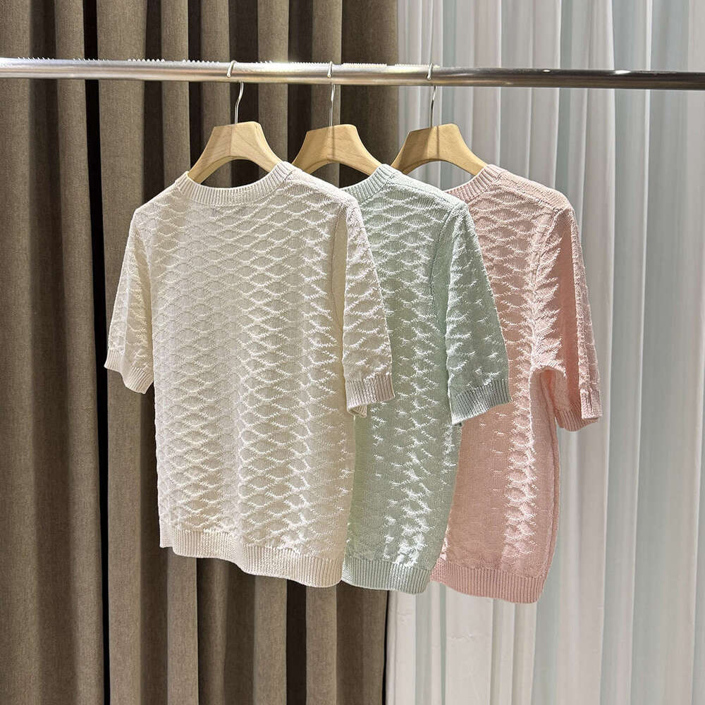 2026 Spring and Summer Designer S6 Thick Knitted Women's T-shirt Loose, Simple, Casual, High Quality