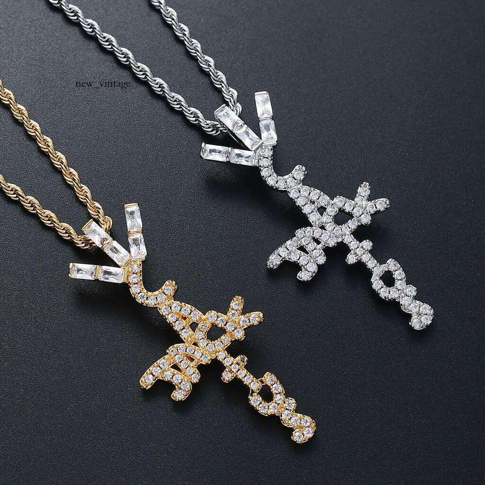 Bestseller in Europe and America: Travis Scott brand Cactus Jack cross pendant letter hip-hop accessory