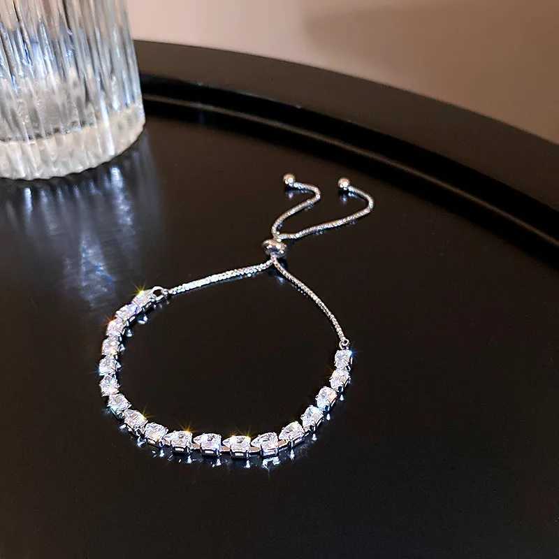 Luxury Adjustable Womens Fashion Temperament Geometric Square Rhinestone Wristband Party Wedding Jewelry H260321 - view 5