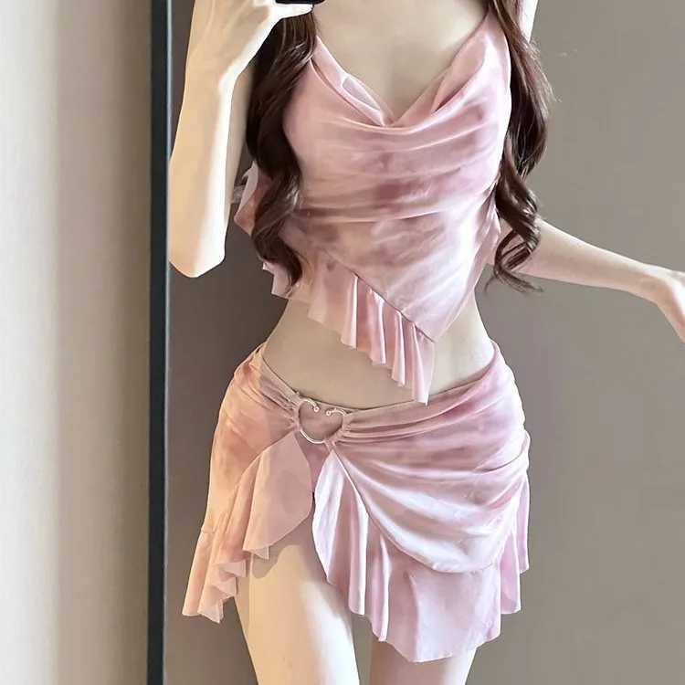 Bikini Swimsuit Womens Three Piece Set High-end Split Flesh Covering Conservative Beach Vacation Hot Spring Swimsuit M260321