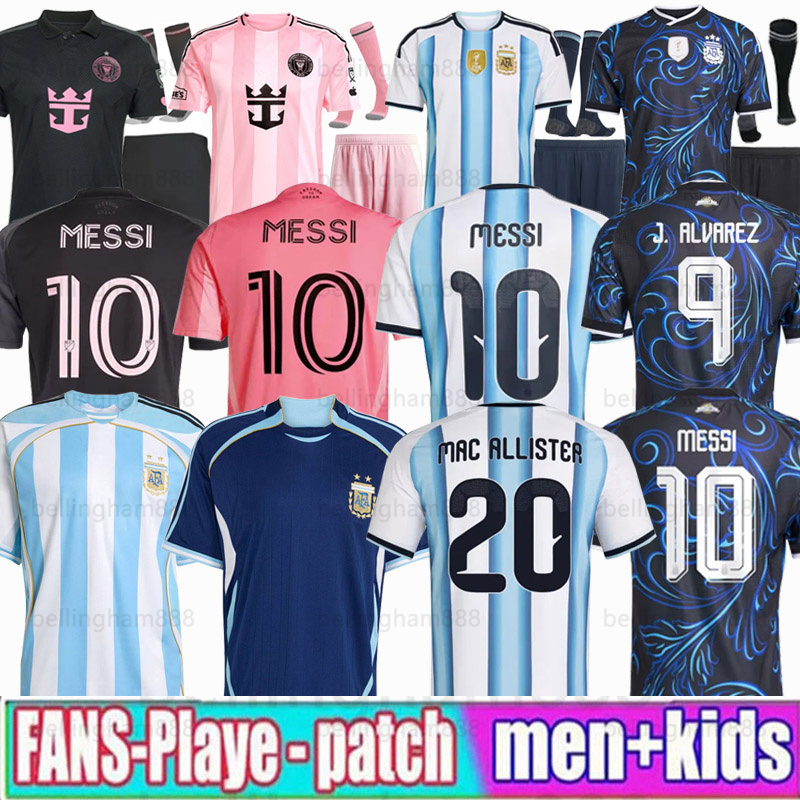 2026 World Cup ArgentinaS soccer Jerseys MESSIS GARNACHO DE PAUL National Team MARTINEZ KUN AGUERO Maradona Football Shirts 26 27 Miami Martinez FC Women men kids Kit