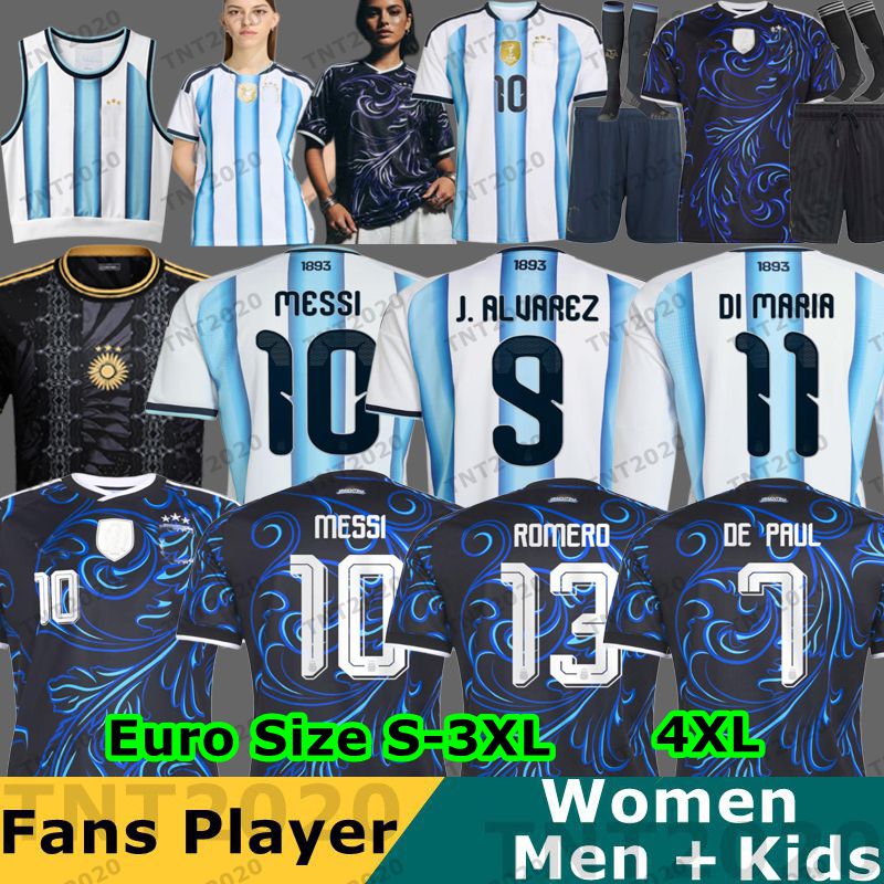 50th anniversary 2025 2026 Argentina Soccer Jerseys Long Sleeve MESSIS GARNACHO DE PAUL aRgENTIna National Team MARTINEZ Maradona Football Shirts DI Maria Kids
