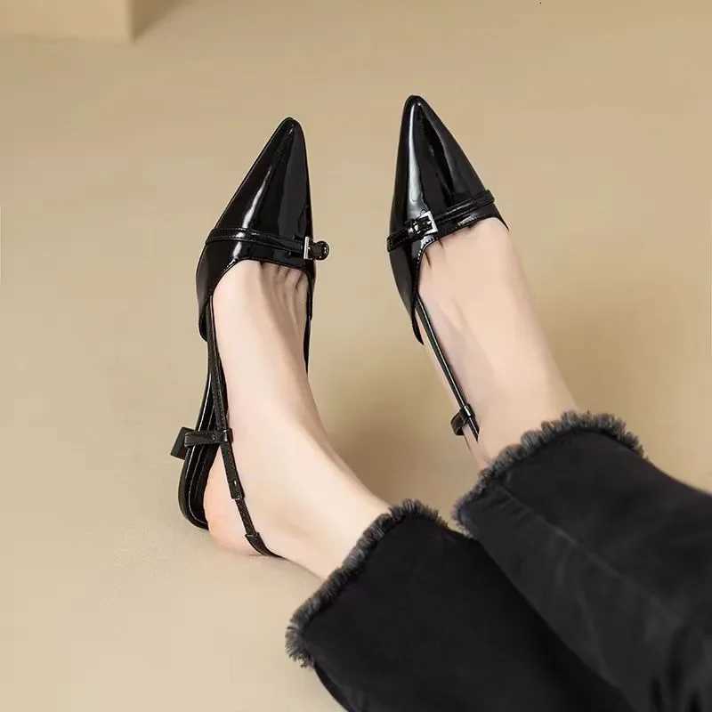 New Pointed Toe Sexy Mid Heels Party Shoes Women Sandals Designer Summer Pumps Slingback Casual Shoes Dress Slippers C260321