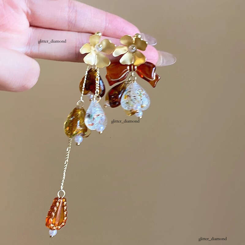 Unico!Orecchini Con Nappe Floreali Vintage Maillard Da Donna, Accessori Per Orecchie Squisitamente Progettati, Unici E Di Nicchia 9C-image