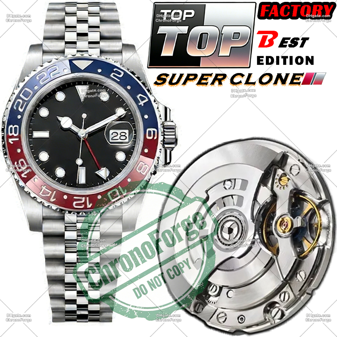 Super Clone Luxury Watches Men Designer Watches 40MM Mirror Quality Automatic Movement 904L Stainless Steel Ceramic Sapphire Luminous Chronograph