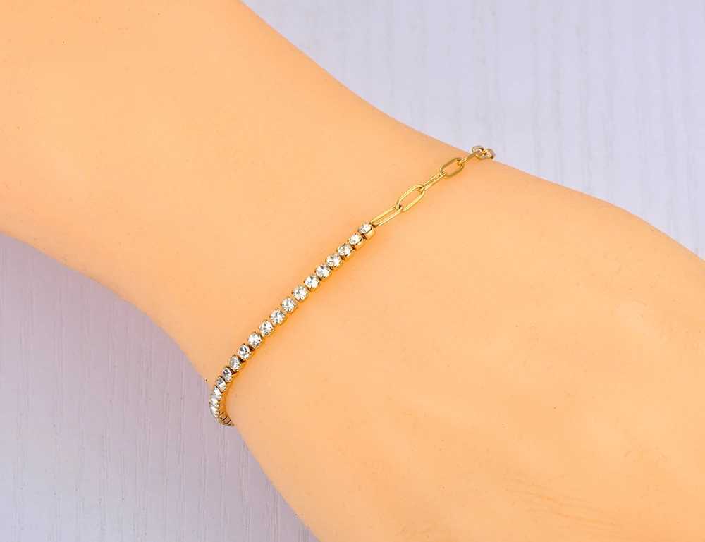 Lokaer Sparkling CZ Crystal Charm For Women Girls Stainless Steel Link Chain Bohemia Beach Jewelry B22109 H260321 - view 6