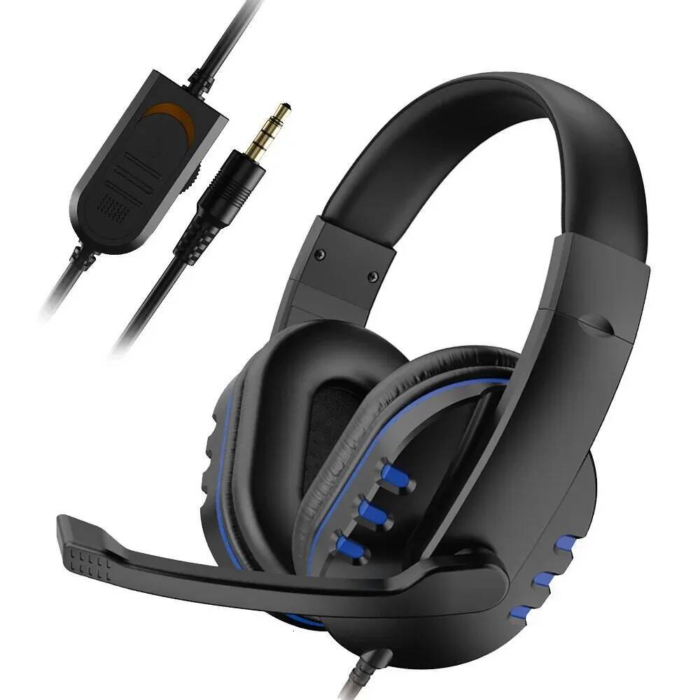 Earphones Headphones 3.5mm Wired Gaming Headset Earphones Music For PS4 Play Station 4 Game PC Chat Computer With Microphone