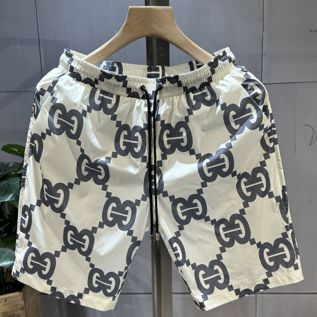 Summer lightweight sports for men, trendy and versatile, with popular internet celebrity prints, large G casual pants, quick-dry beach shorts