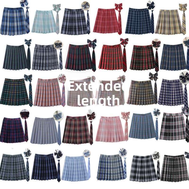Dress designer dress Japanese-style JK plaid high-waisted pleated skirt, British school uniform, plus-size short skirt, Scottish red plaid half-skirt