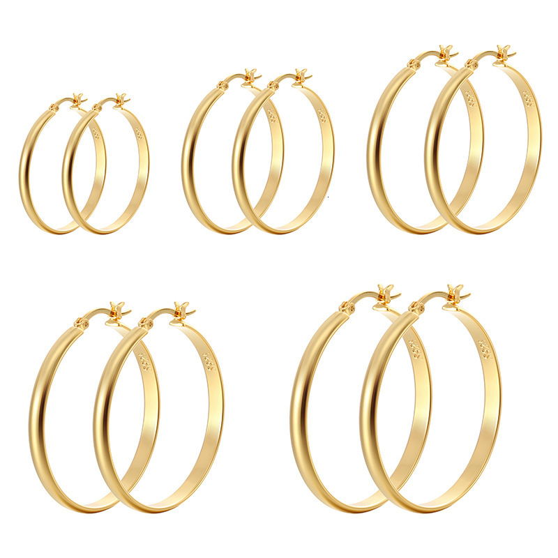 European and American style brass 14K gold-plated unique exaggerated circle fashion niche versatile original large hoop earrings ddmythur