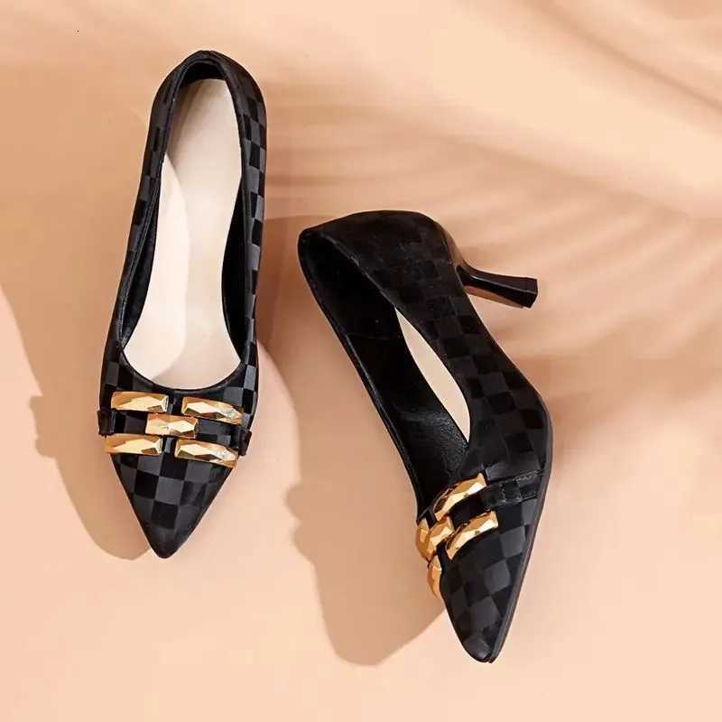 Office With Medium Heels Black Shoes For Women 2024 White Leather Casual Formal Ladies Summer Footwear Quick Delivery A C260321