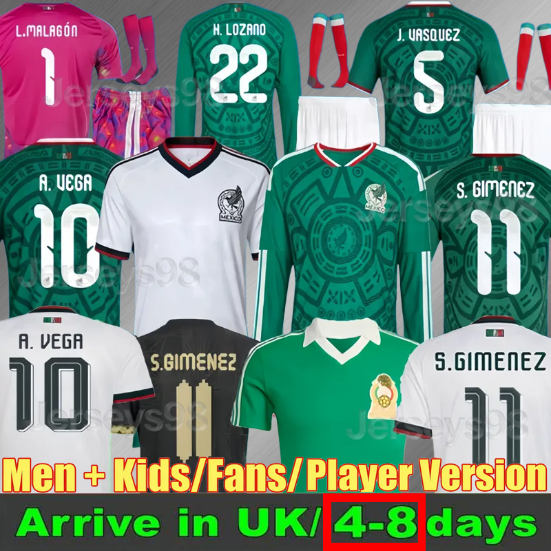 new 20226 2027 Mexico Gold Cup Soccer Jerseys 26 27 CHICHARITO GIMENEZ H.LOZANO HOME AWAY Football Shirt Mexique E. ALVAREZ A.VEGA RAUL Men Woman KidS KiT Green white 977