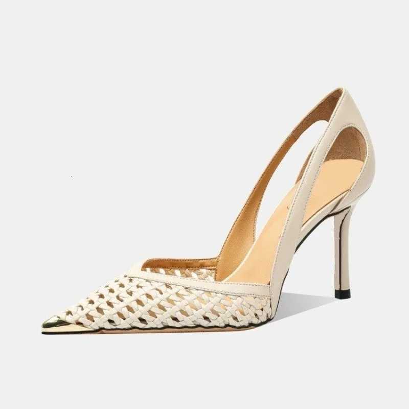 2025 New Bling Women Sandals Fashion Pointed Toe Shallow Slip On Ladies Elegant Slingback Shoes Med Heel Pumps Z260318