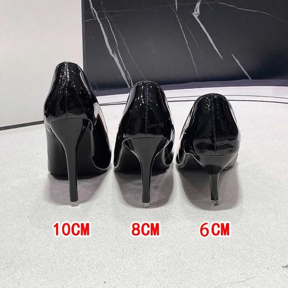 Sexy Black Sole Thin 6cm 8cm 10cm Heel High Heels Classic Style Black Office Work Shoes light Lady Pumps Plus Size 43 C260321