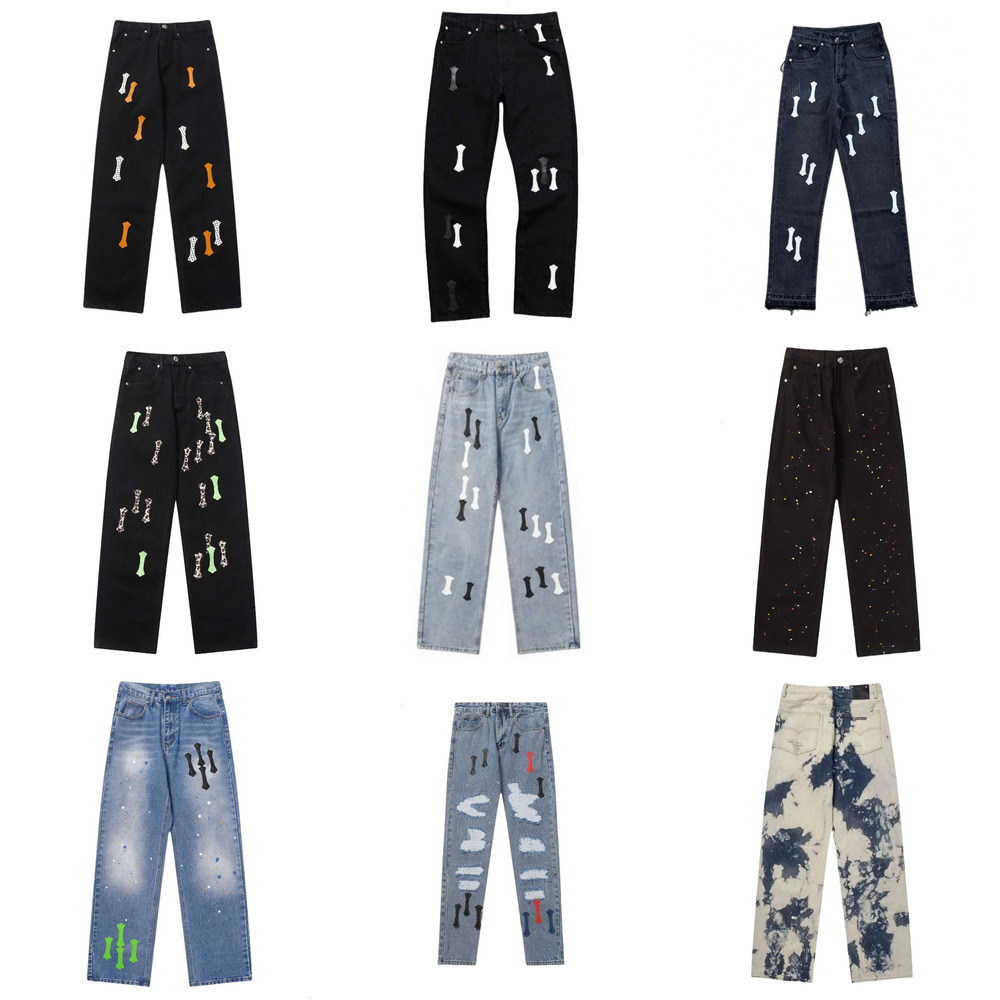 Best-Seller Chrome Designer Mens Jeans Cross Embroidery Pants Denim Jeans Distressed RippedBiker Jean Slim Fit Motorcycle For Men Womens High Street Hip Hop
