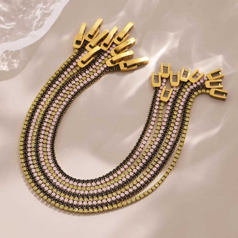 Liora Luxury Stainless Steel Full Multi-Color Zircon Tennis For Women Charm Wedding Engagement Thin Chain Wrist Jewelry H260321 - view 5
