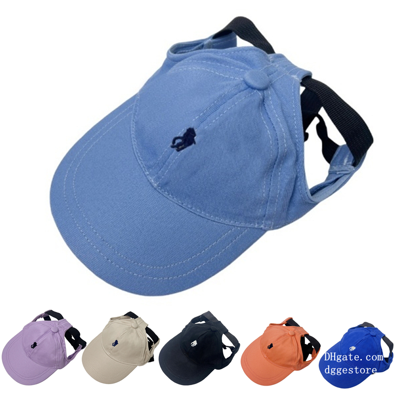 Designer Dog Baseball Cap Luxury Pets Hats Summer Cool Sunhat for Small Dogs Hat Adjustable Pet Visor Sunbonnet Bucket Sun Protection with Ear Holes Y280