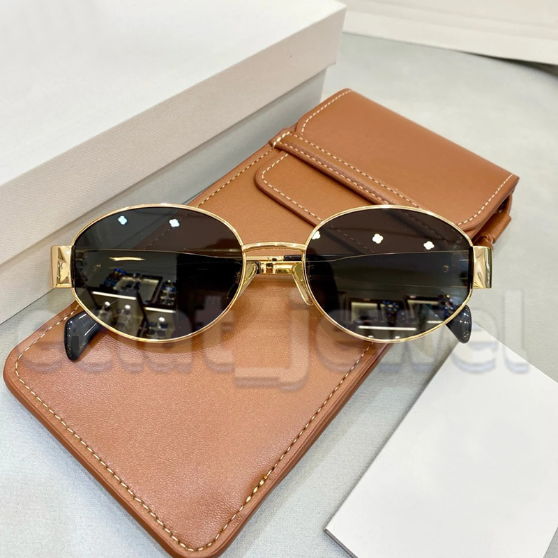Sunglasses For Women Oval Frame Designer Sunglasses Womens Metal Mirror Legs Green Lens Sunglasses Retro Small Round Frame Sexy Little Women Glasses With Box