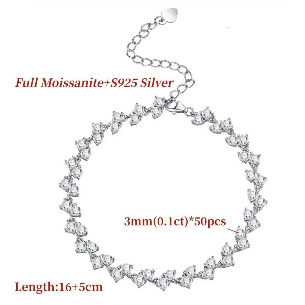 GXTRS 3mm Full Moissanite Women 925 Sterling Silver Elegant Lab Diamond Hand Chains Wedding Gifts No Fade Fine Jewelry H260321 - view 5