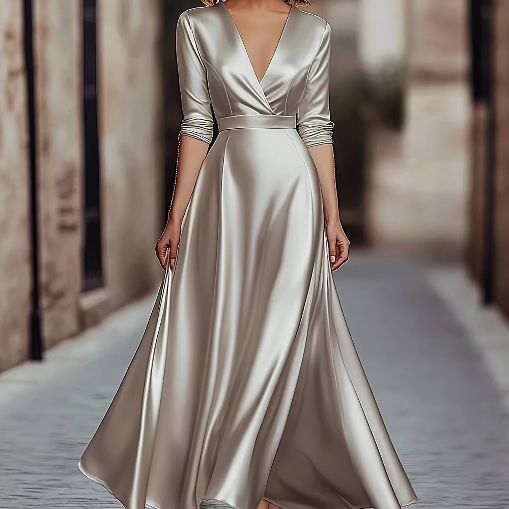 Designer Dress 2026 New Product Spring And Autumn French Elegant Light Luxury Luxury Luxury V-neck Dress Banquet Party Dress