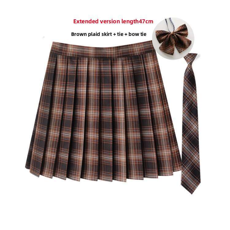 Dress designer dress Japanese-style JK plaid high-waisted pleated skirt, British school uniform, plus-size short skirt, Scottish red plaid half-skirt