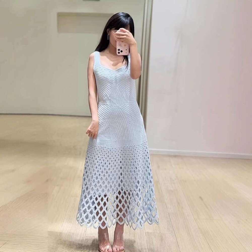 French Elegance 2026 Spring New Rhinestone Hollow Knitted A12 Cardigan Jacket, Vest, Dress Set