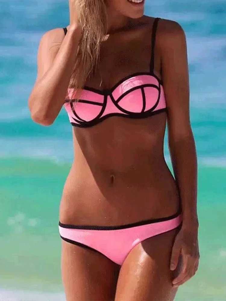 2026 New Summer Swimwear Bikinis Set Sexy Spaghetti Strap Backless Bikini 2 Piece Set Women Split Swimsuit Beach Bikini M260321