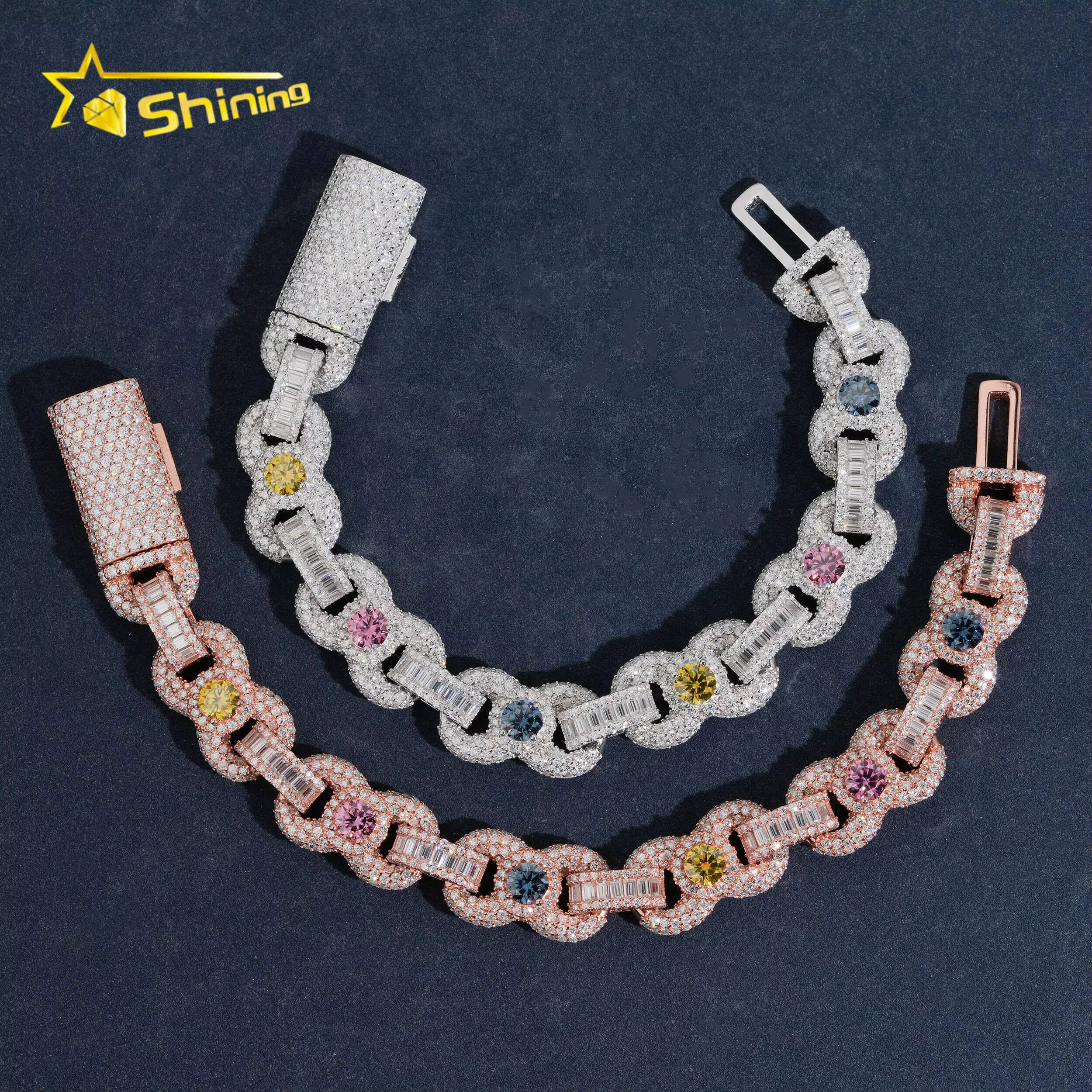 Pass Diamond Test Moissanite Bracelet Cuban Rhodium Plated S925 Moissanite Sparking Iced Out Cuban Link Hip Hop Bracelet - view 4