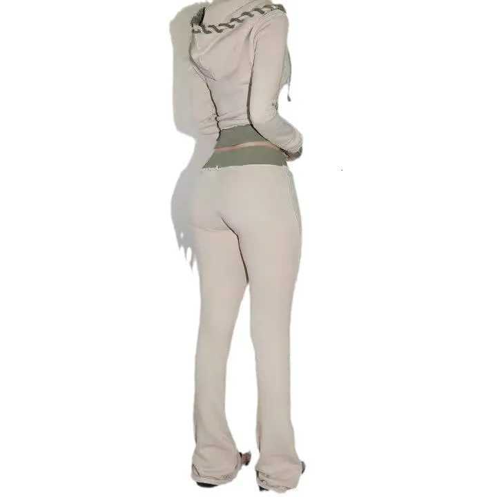 Autumn Winter Fashion Street Women Two-piece Casual Solid Color Zipper Cardigan Slim Hoodie With Bodybuilding Pants Sports Suit X260321 - view 6