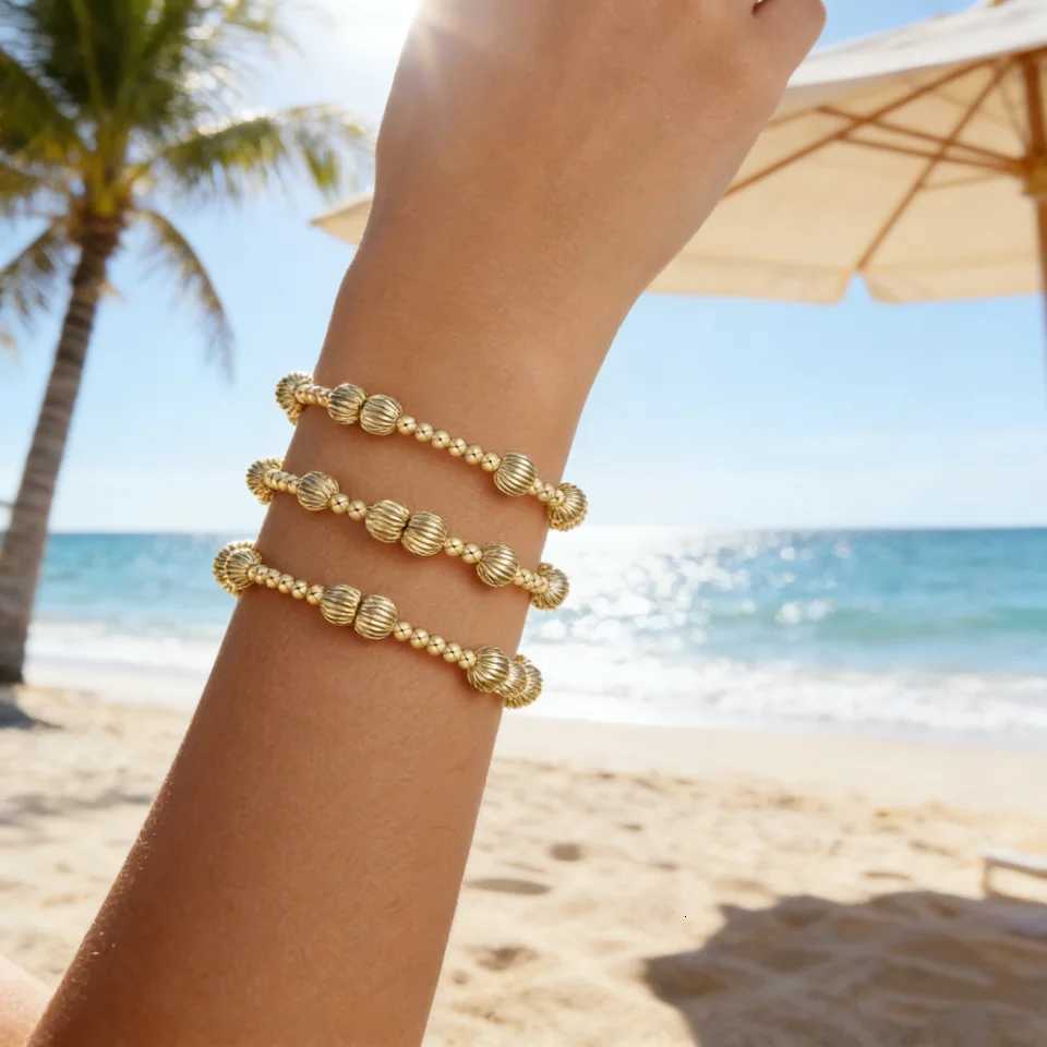 CCGOOD Watermelon Shape 18K Gold Plate Beaded for Women 25/5mm Minimalist Jewelry Stackable Pulseras Gift H260321 - view 4