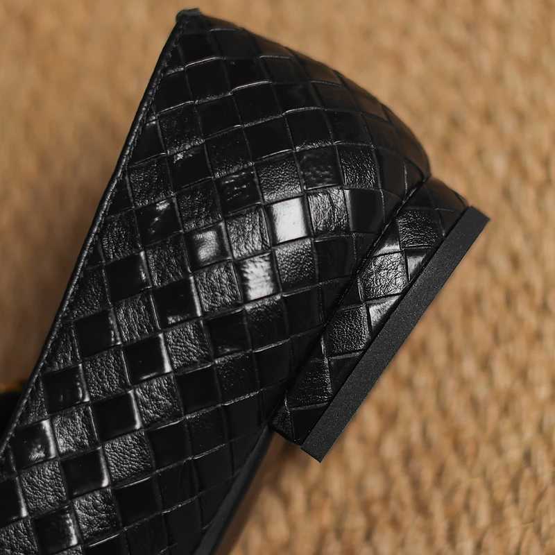 Womens new genuine leather printed cowhide square head metal elastic belt low heel plus size Mary Jane single shoe C260321