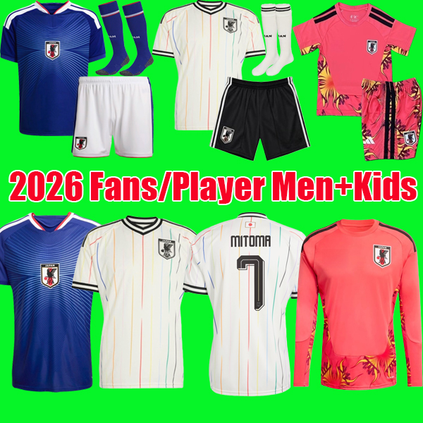 S-4XL Japan 2026 World Cup MINAMINO Soccer Jerseys KUBO AYASE SANO KAMADA WATANABE SUZUKI MITOMA Football Shirt fans player version HONDA Men Kids set uniforms top kit