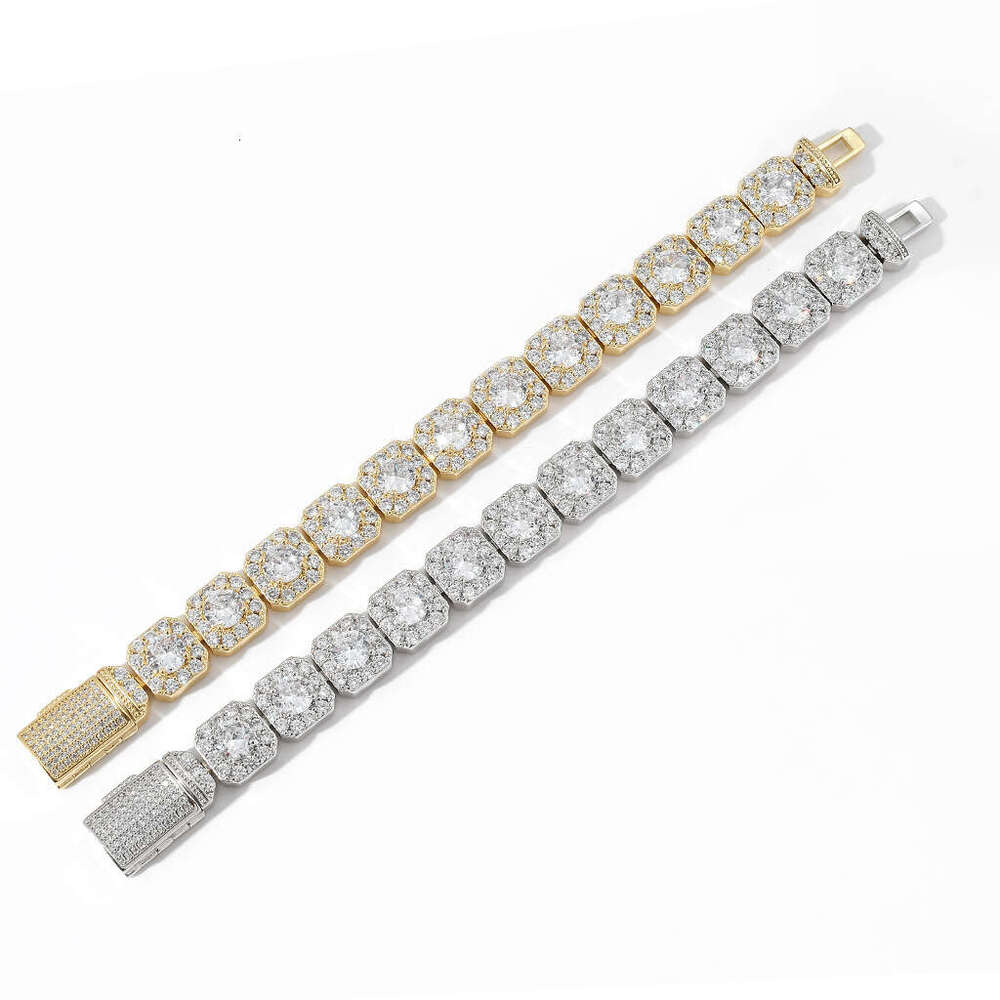 Jewelry Fashion Jewelry 13mm bracelet with flip clasp ice crystal Moissanite bracelet personalized Hip Hop men's jewelry