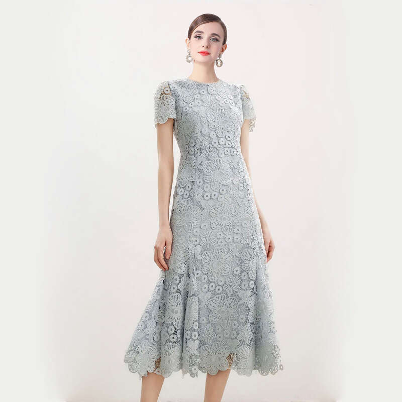 Designer B15 French heavy lace elegant mermaid 2026 summer new women's slim fit long skirt