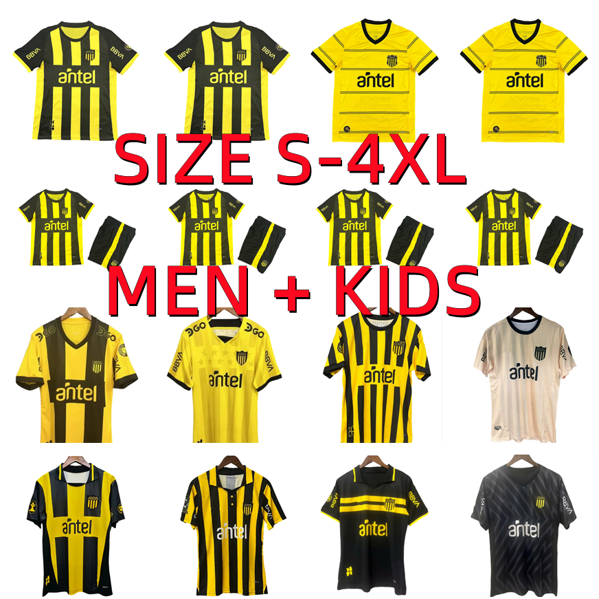 24 25 26 27 Penarol F. TORRES Mens Soccer Jerseys 2025 2026 2027 131st Anniversary Penarol RODRIGUEZ Home Yellow Black Away Grey Football Shirt Uniforms Men kids kits