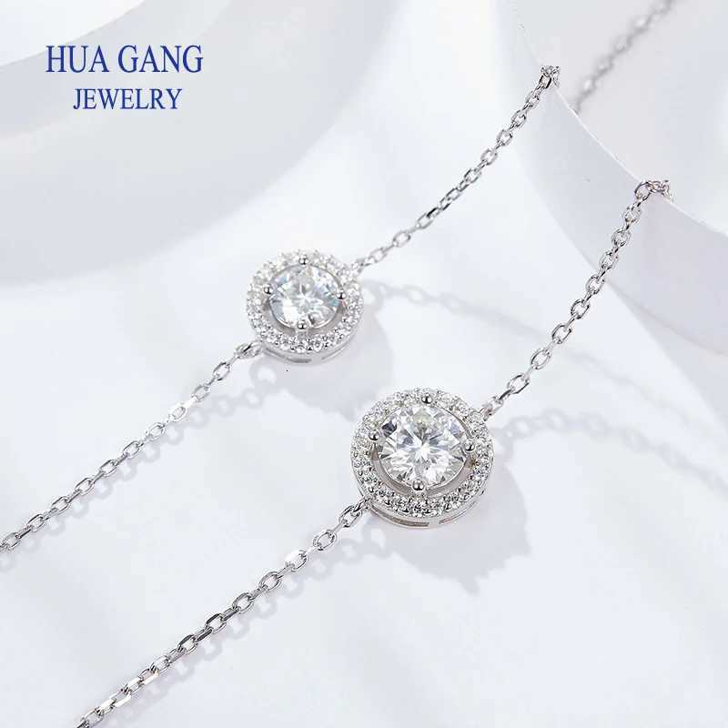 925 Silver Pass Diamond Test Past 05ct Excellent Cut D Color VVS1 Moissanite Wedding Chain for Girls Classic Jewelry H260321 - view 4