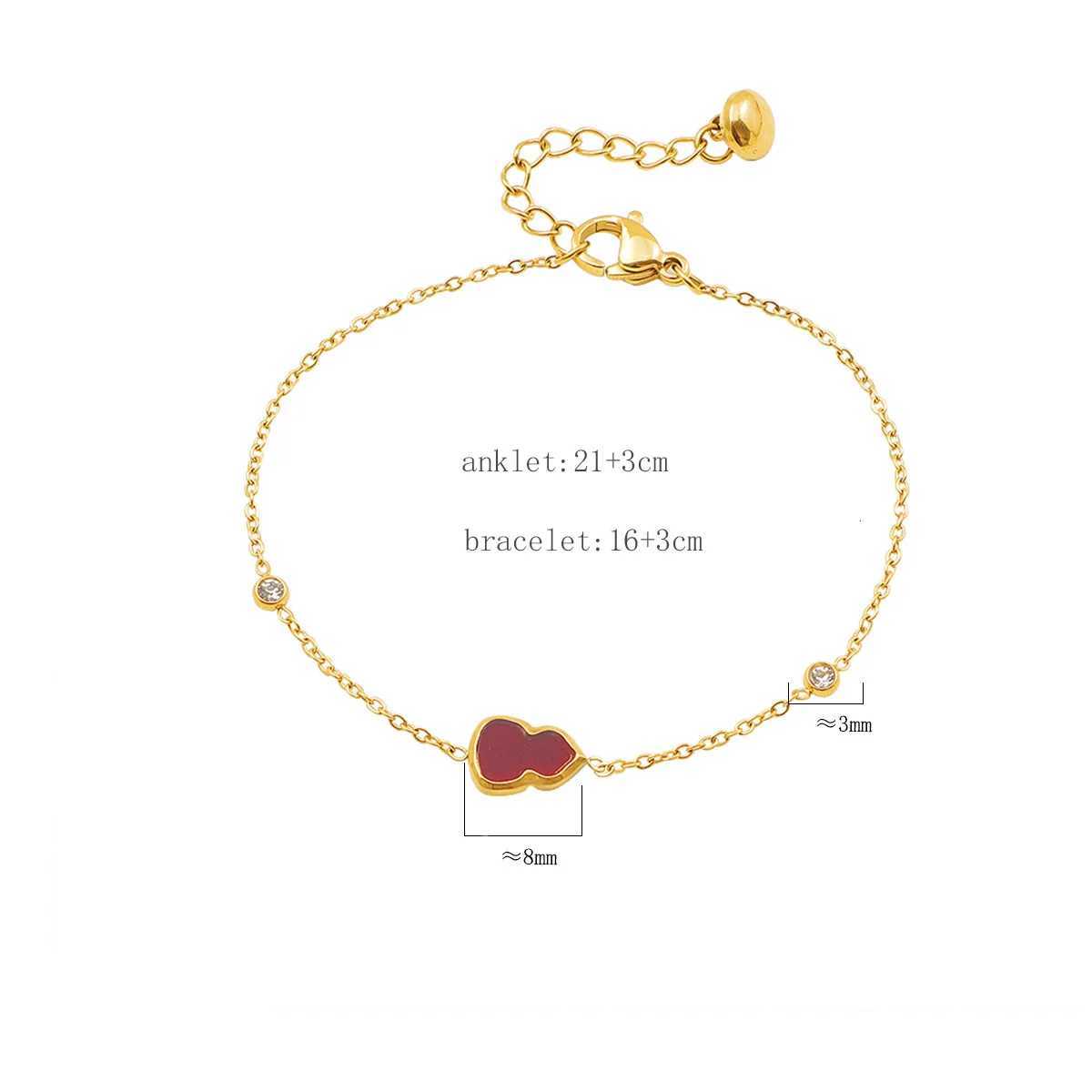 Gold Plated Stainless Steel Waterproof Non-fading Niche Design Small Red Gourd Charm Fashion Jewelry Gifts For Women H260321 - view 7