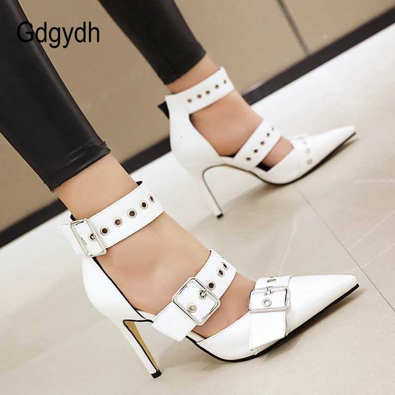 Gdgydh Black Punk Gothic High Heels Sexy Plus Size Pointed Toe Fashion Women Pumps Wedding Shoes Stiletto Heels New C260321
