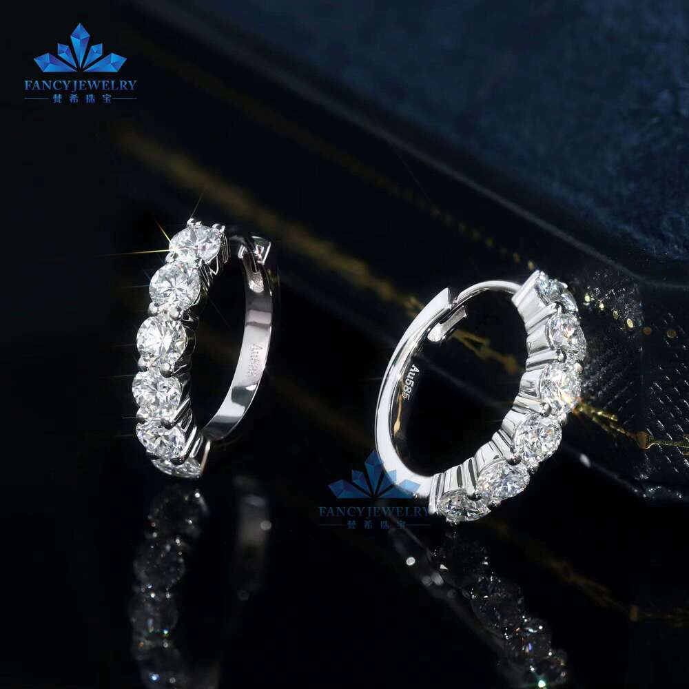 Direct Gold Factory 14K Lab Jewellery Western Girls LAB Cluster Earring Real Diamond Earrings