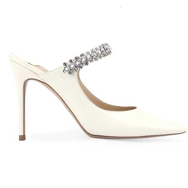 2026 new womens high heels pointed rhinestone chain patent leather fashion shoes C260321