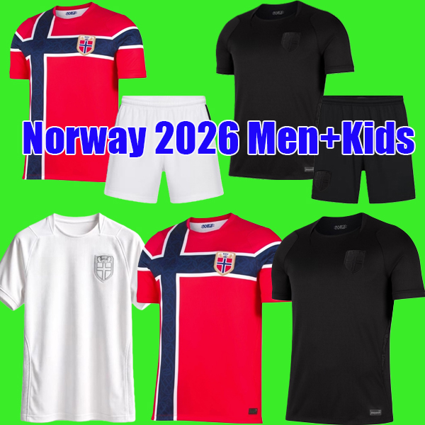 S-4XL Norway Norge 2026 World Cup Kits HAALAND ODEGAARD Soccer Jersey NUSA BOBB STRAND BERGE AJER RYERSON Football shirts men kids set whiteout Third Blackout Away kit