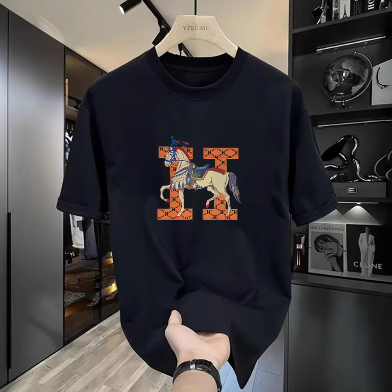 Luxury Brand Designer T-shirt made of heavy-weight long-staple cotton new summer short-sleeve men fashion brand American style regular shoulder casual