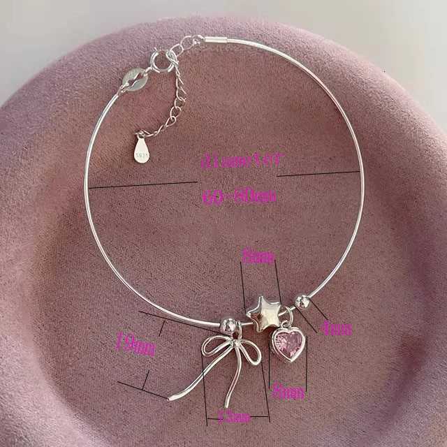 VENTFILLE 925 Sterling Silver Zircon Heart For Women Bowknot Stars Bead Snake Bone Chain Jewelry Gift Dropship H260321 - view 7