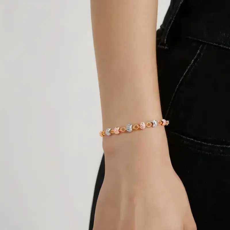 Triple Color Textured Beaded Adjustable Link Chain for Women Girls Fashion Jewelry Gift for Birthday Christmas H260321 - view 7