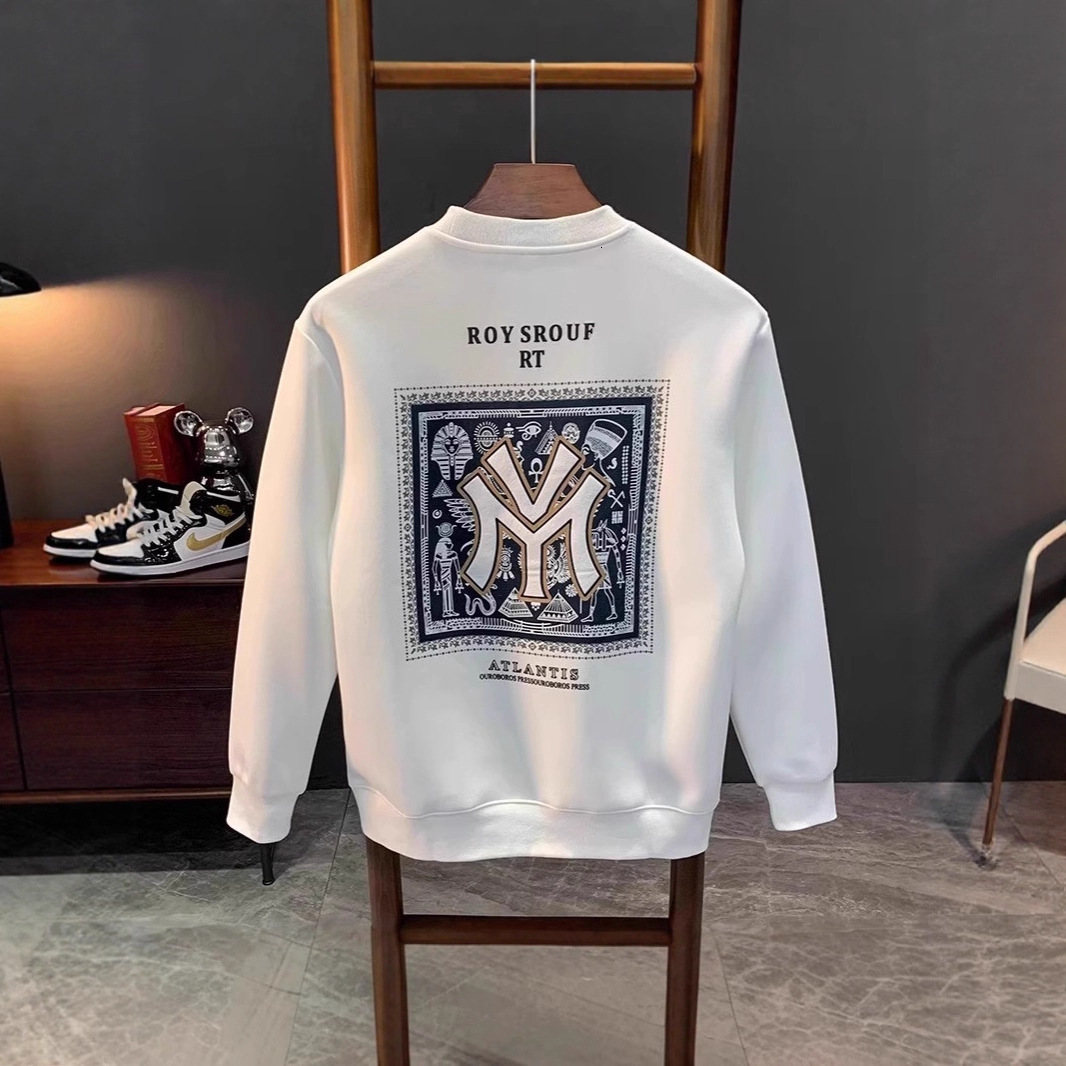 Luxury Brand Designer Printed cashmere sweater men's fashion spring and autumn round neck long sleeve jacket winter thickened inner men's bo